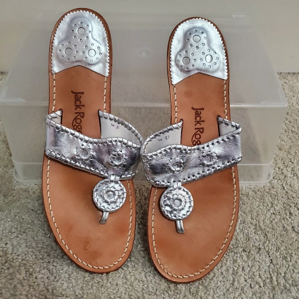 Jack Rodgers Silver Jack Flat Sandals